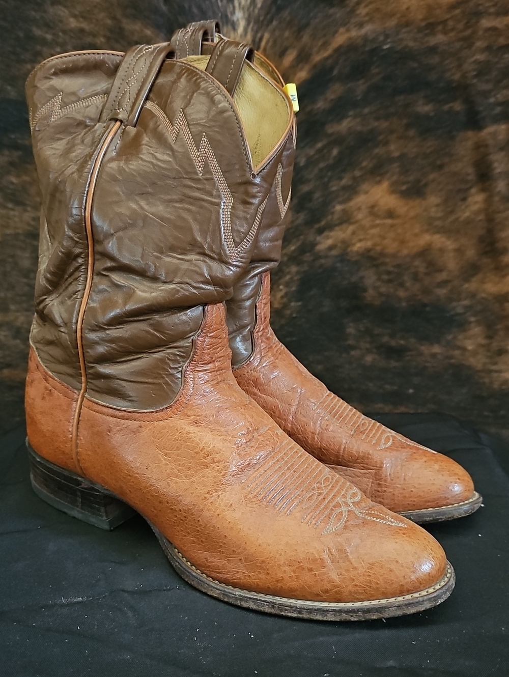 Tony Lama Ostrich Short Top Cowboy Boots